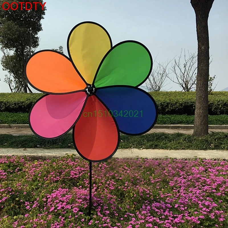 Ветряная мельница цветная Радуга цветок Dazy Спиннер для сада двор уличный