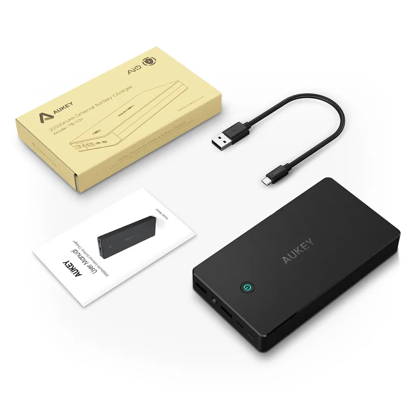 AUKEY 20000 мАч быстро Универсальный Мобильные аккумуляторы с двумя USB Портативный