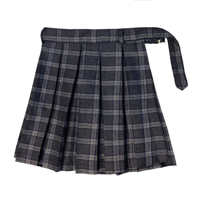 Skirt without Belt Тонкая юбка с завышенной талией и неровной строчкой, сексапильная плиссированная юбка в клетку для хип-хоп девушек E3216 - Цвет: Skirt without Belt