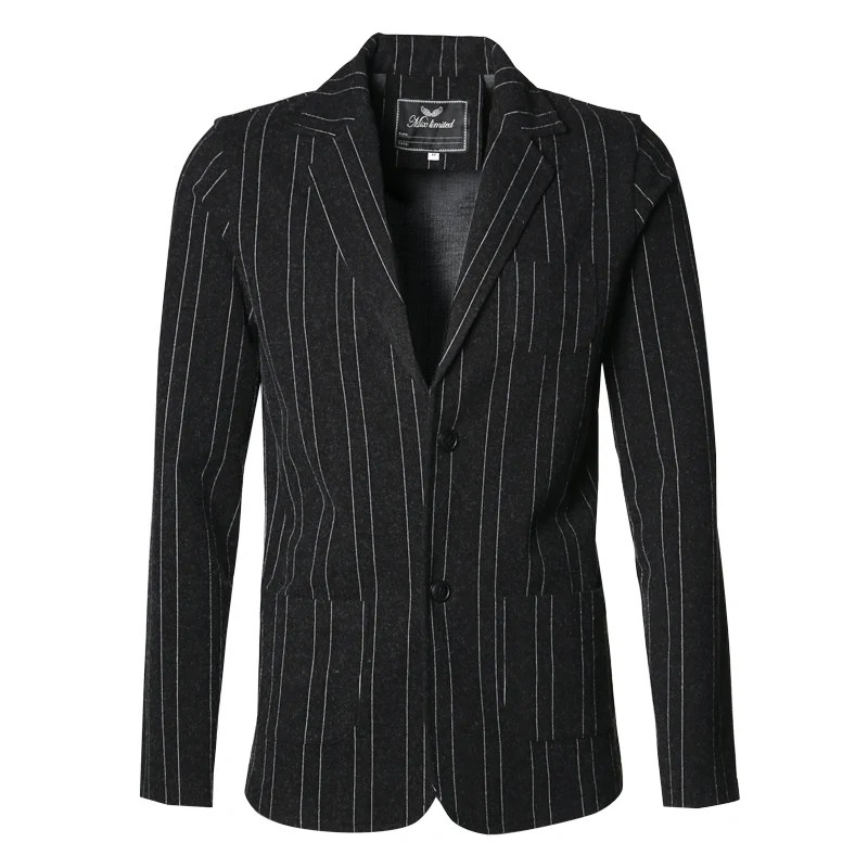 Мужской полосатый повседневный деловой строгий костюм мужской
