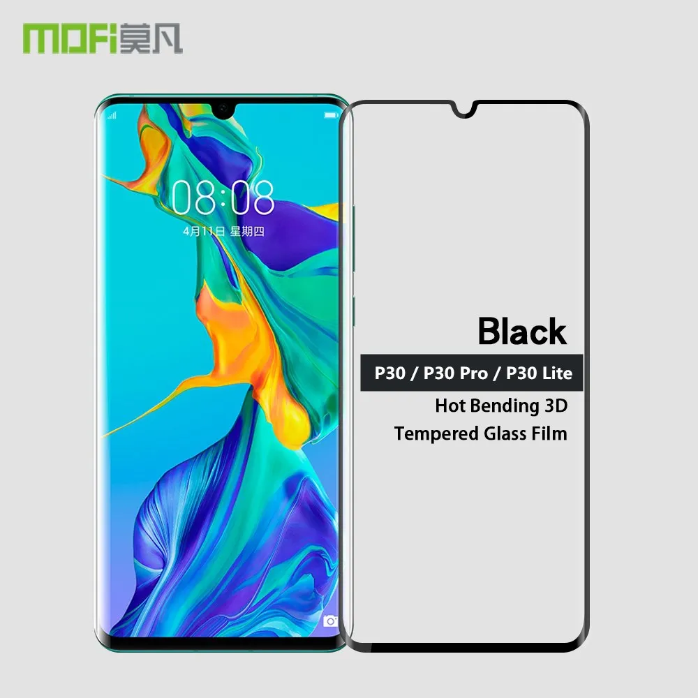 

3D закаленное стекло для Huawei P30 P 30, защитное стекло, полноэкранная защитная пленка Mofi для Huawei P30 Pro P30 Lite Nova 4e