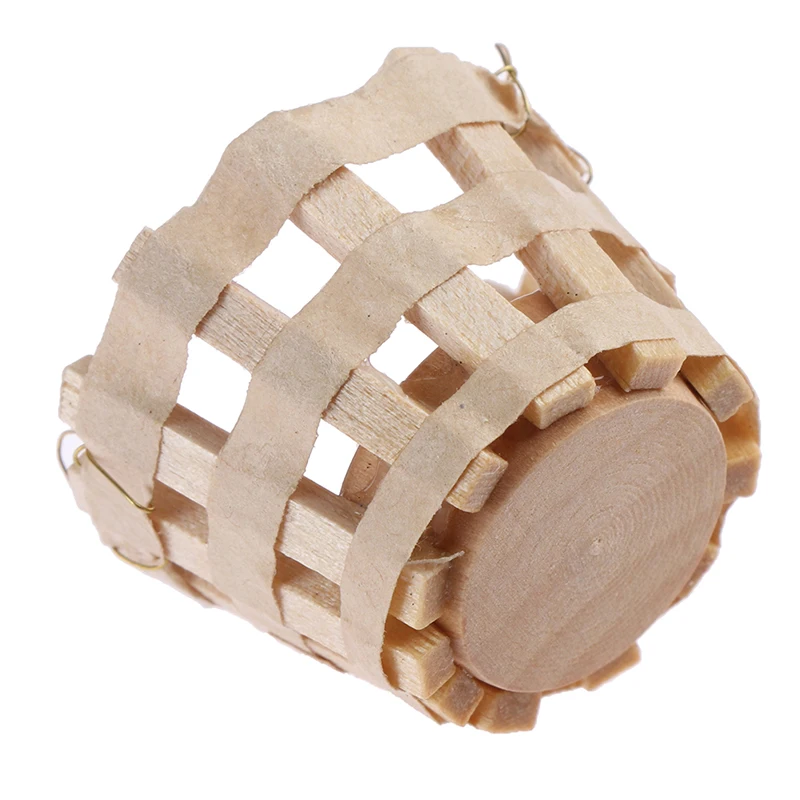 

New 1:12 Wooden Baskets Dollhouse Miniature Handmade Wooden Baskets Dollhouse Miniatures Bath Supplies