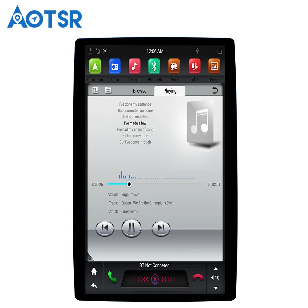 Универсальная Автомобильная Мультимедийная система Tesla Android 12 8 4 + 32 ГБ 1 дюйма без