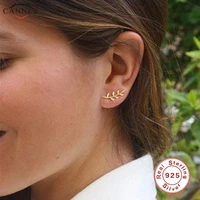 canner gold color leaf stud earrings for women girls korean 925 sterling silver earrings 2019 delicate mini earings jewelry h40