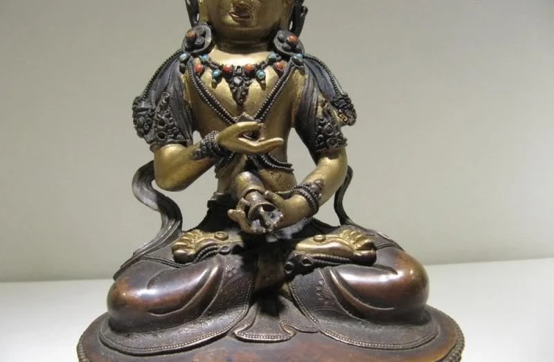 Tiebt храм 100% чистая бронза 24K золото позолота Vajradhara статуя Будды