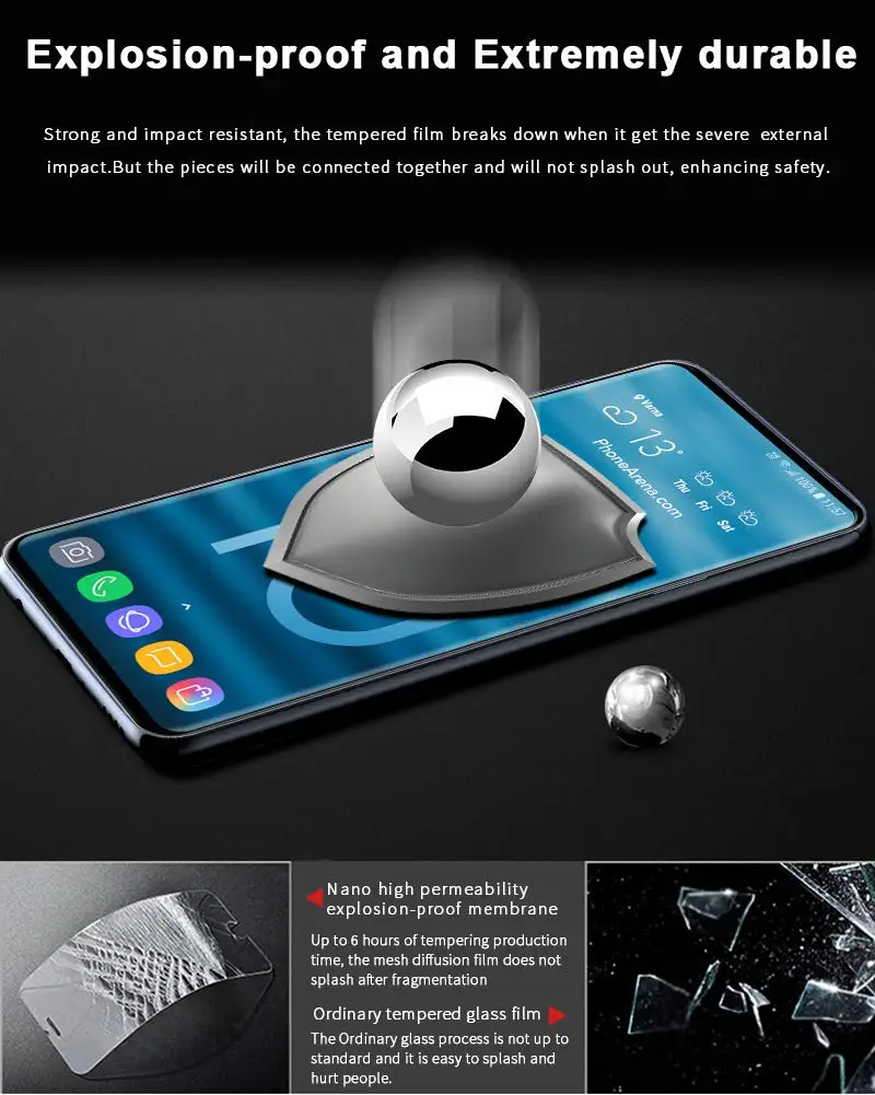 Пленка из закаленного стекла для Samsung Galaxy S10 Plus S10lite 9D полное изогнутое Защитное