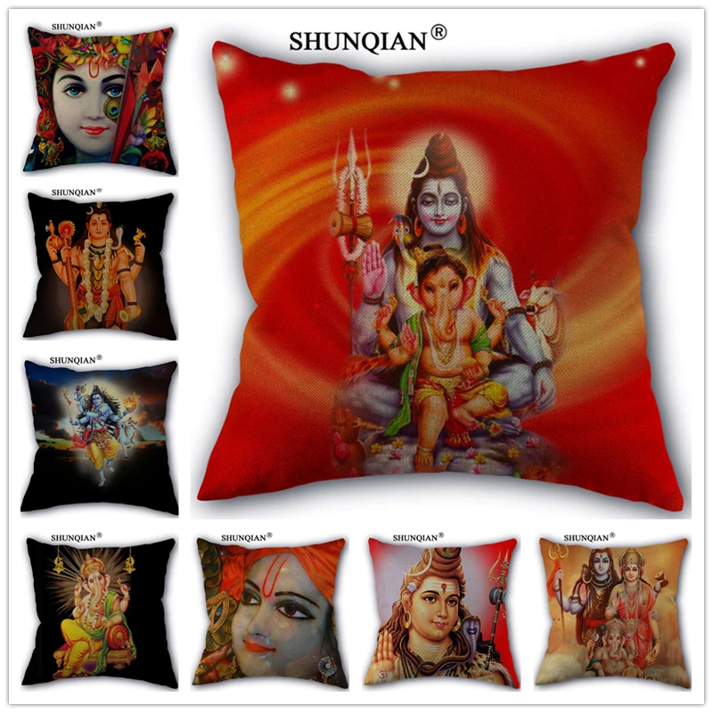 

Y517 Lord Krishna Style Indian Buddha Pillowcase Pillow Covers Decorative Linen Cotton Pillowcase 45x45cm Custom Pillow Cover