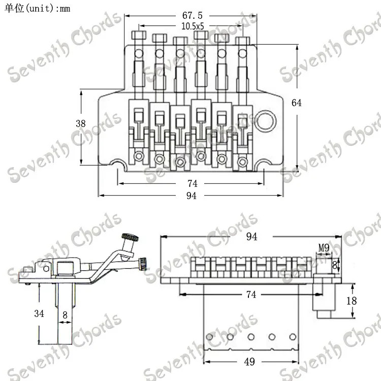 Набор левша электрогитары с тремоло Бридж двойной блокировки Systyem Whammy