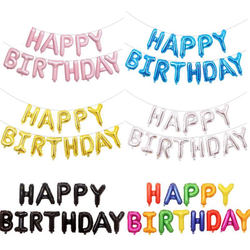 2 компл./упак. алюминиевый воздушный шар с надписью Happy Birthday Вечерние Декорации