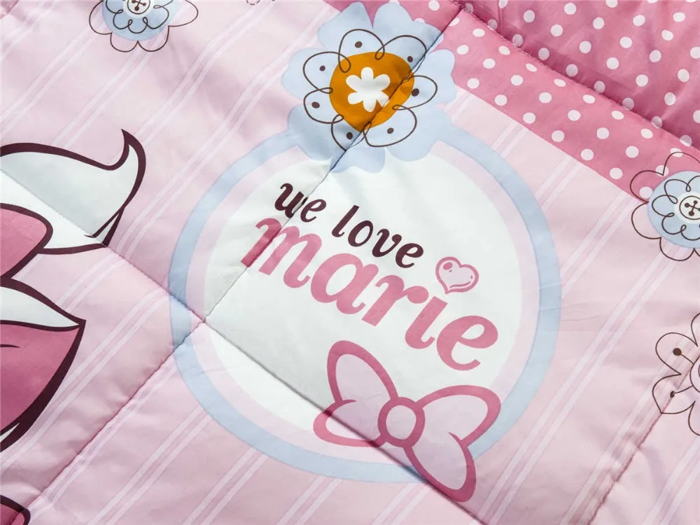 Милое одеяло с принтом Marie Cat постельное белье из 100% хлопка мультипликационным