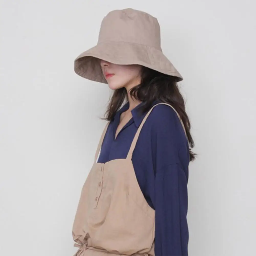 HobbyLane женские летние однотонные дышащие шляпы с большим краем и защитой от