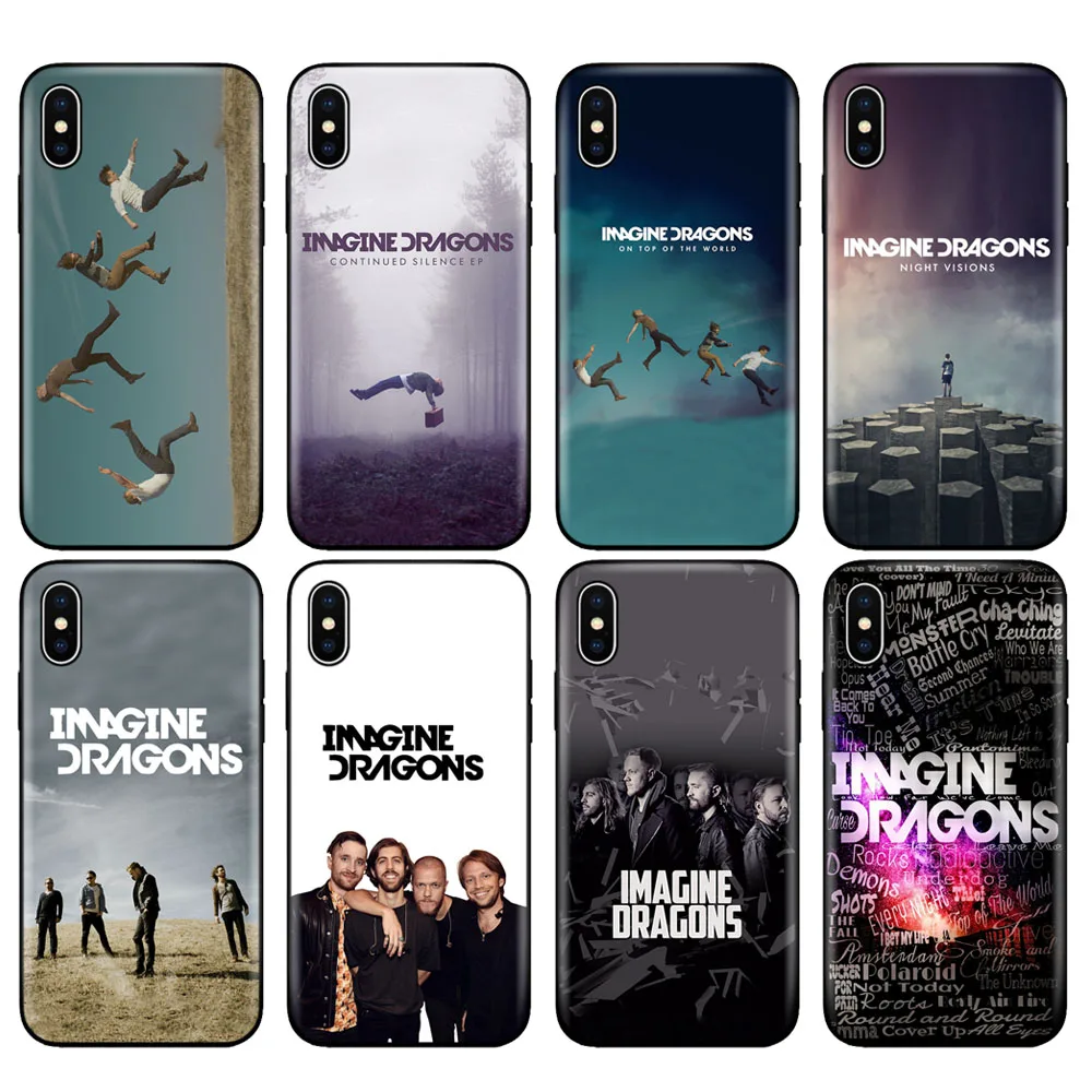 Черный ТПУ чехол для iphone 5 5s SE 2020 6 6s 7 8 plus x 10 XR XS 11 pro MAX imagine dragons night music|Бамперы| |