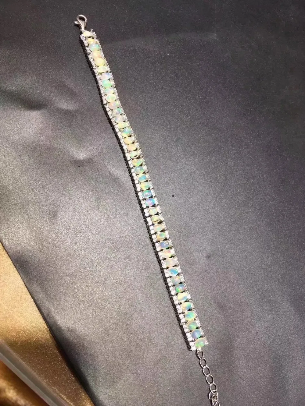 Женский браслет с опаловым покрытием Fidelity из серебра s925 пробы 3*4 мм|fine jewelry|gift