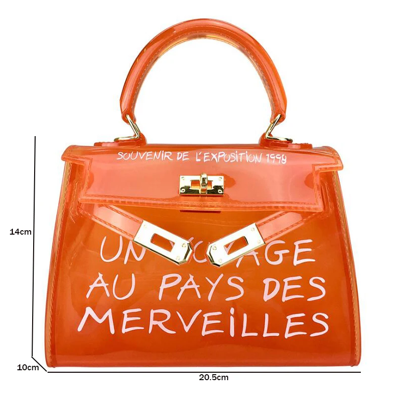 Модная сумка через плечо из прозрачного ПВХ сумки на для женщин карамельный цвет