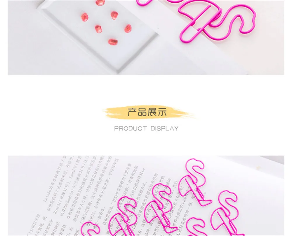 1 шт. Kawaii мультфильм Розовый фламинго животные скрепки металлический материал закладки для офиса зажимы для книги канцелярские принадлежности Школьные принадлежности