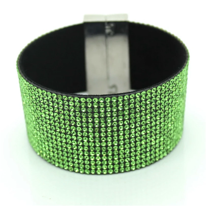 Женские кожаные браслеты XQNI классические с кристаллами 19 см высококачественные