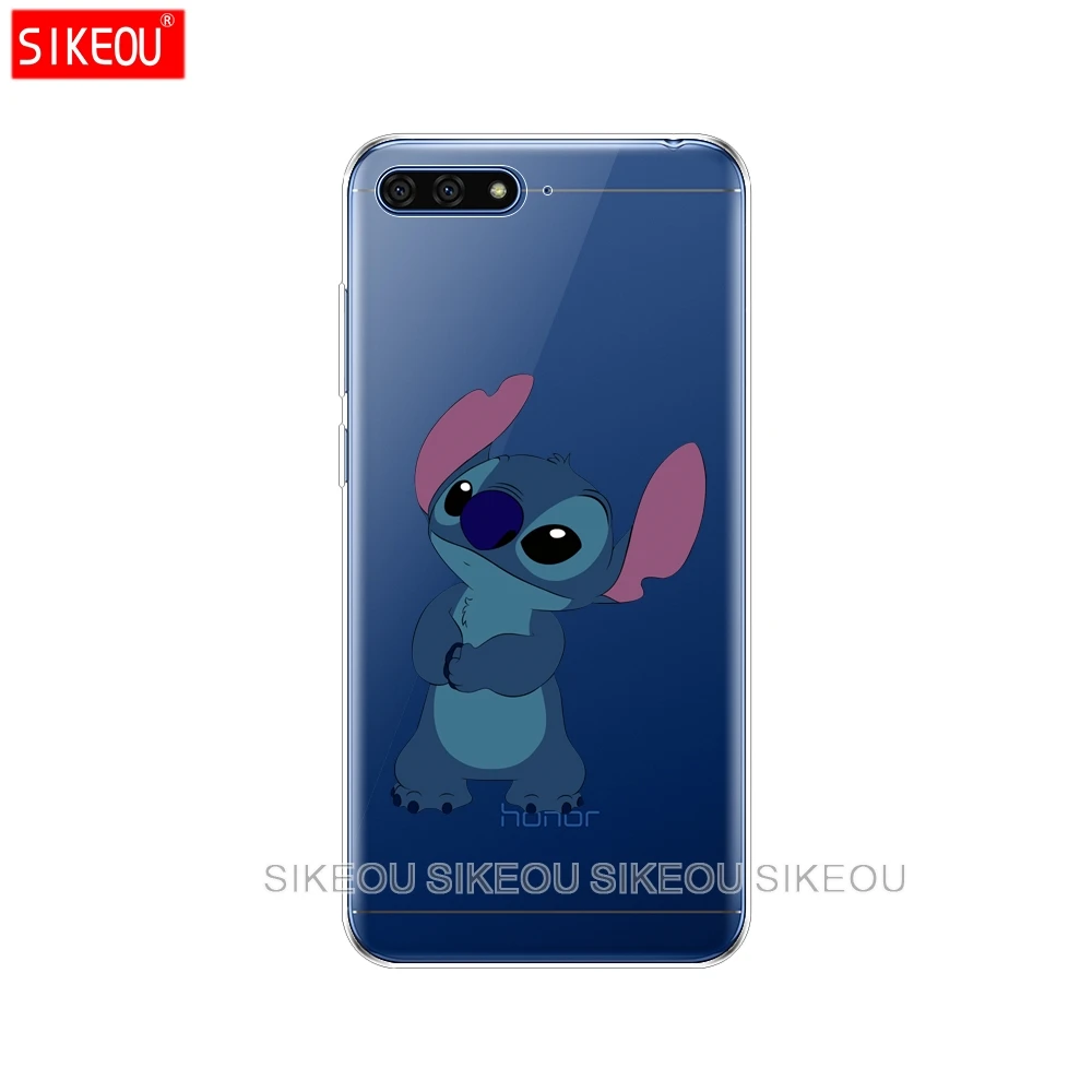 Силиконовый чехол для телефона Huawei Honor 7A PRO 7C Y5 Y6 Y7 Y9 2017 2018 Prime с милым рисунком Лило