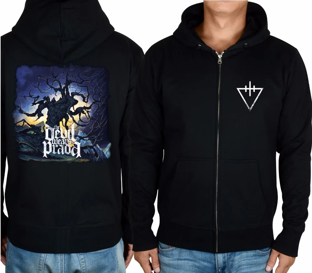 

6 Styles Cool The Devil Wear P Singer Cotton Rock Black Hoodies winter jacket men punk hardrock Zipper sweatshirt fleece