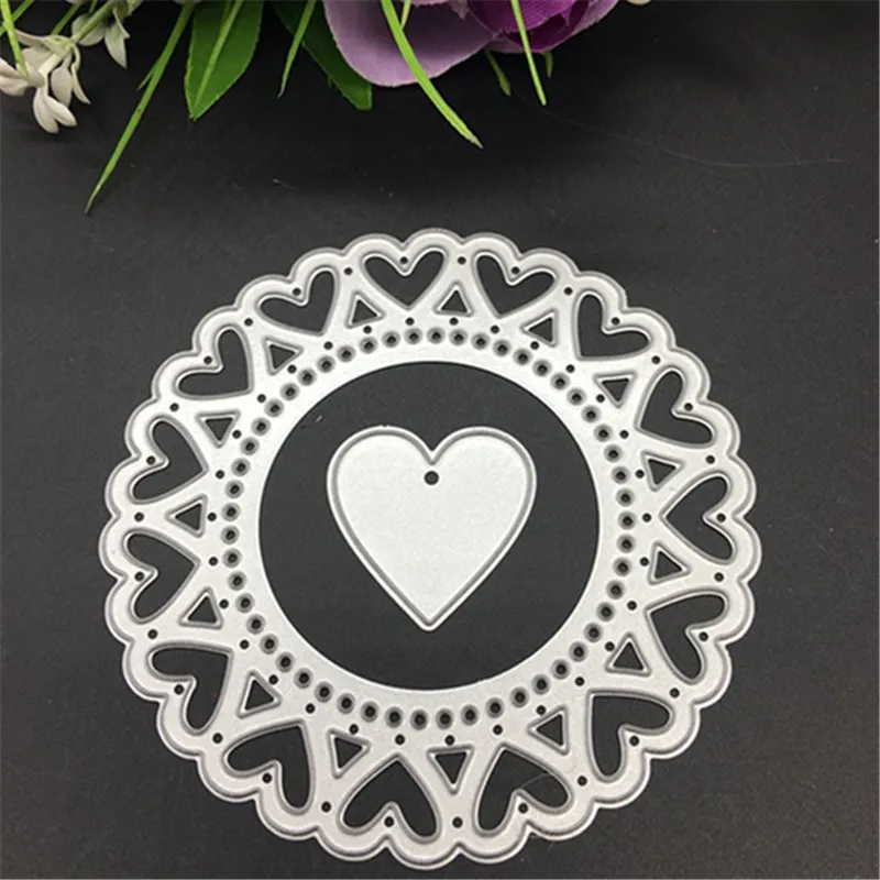 Круглые металлические Вырубные штампы в виде сердец фотоальбом карточка бумага