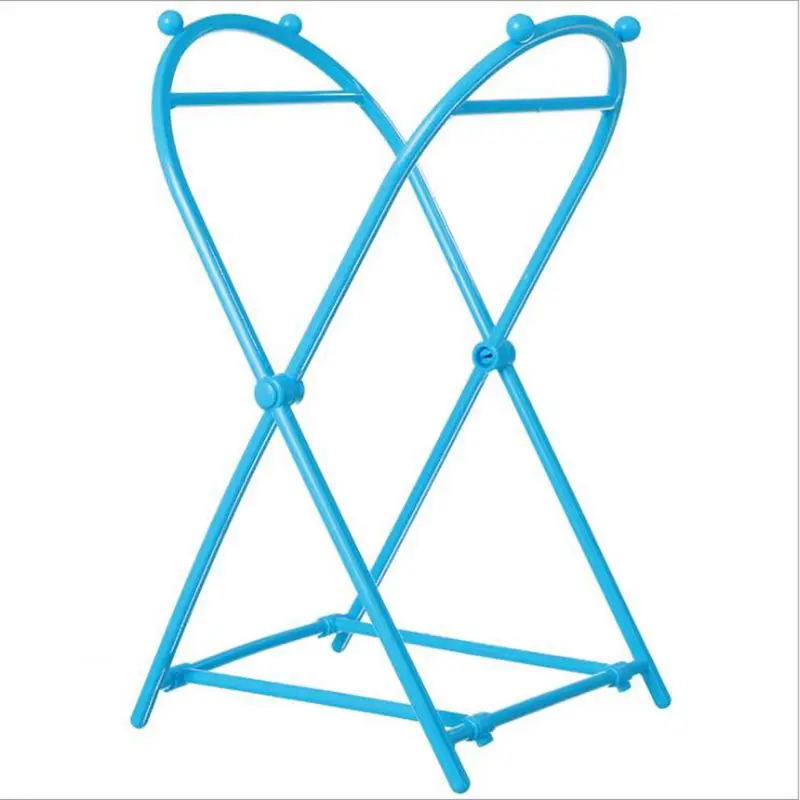Blue Домашний кухонный мусор, сумка, стеллаж для хранения, складная напольная стойка, пластиковая стойка X-type, мусорное ведро, креативный держатель мусорного мешка мусорное ведро - Цвет: Blue