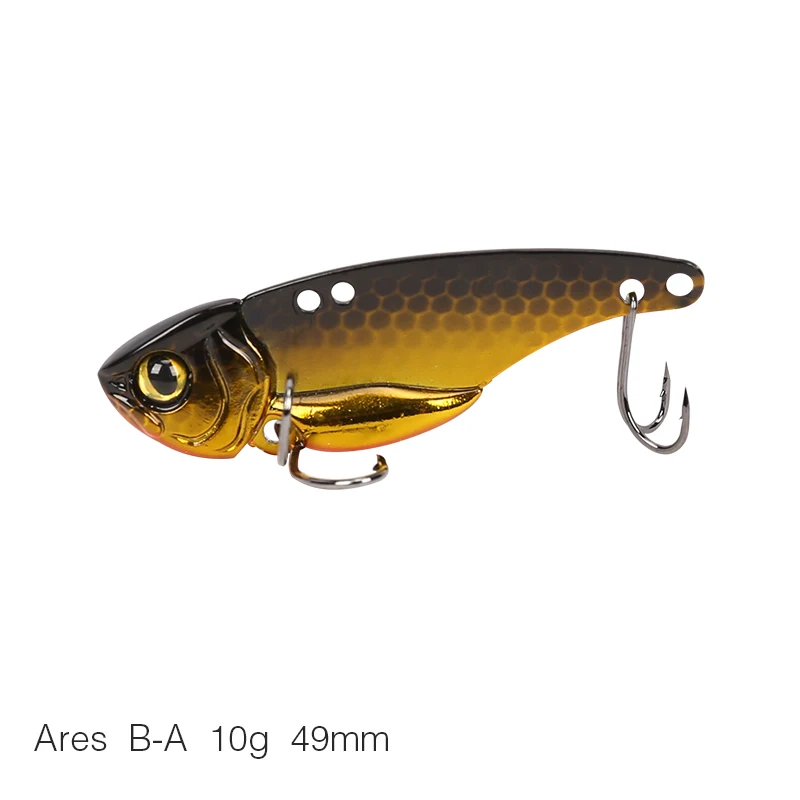 Ares-B-A 10g TSURINOYA для рыбалки приманки ARES-B 7 г, 10 г, блесна металлическая двойной крюк приманки с двумя отверстиями низкий центр тяжести искусственные жесткие приманки - Цвет: Ares-B-A 10g