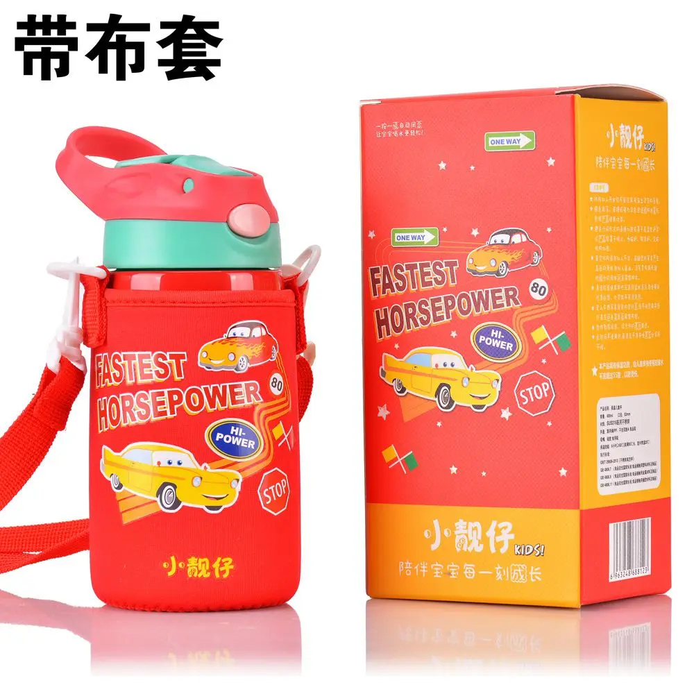 Red with bag 400 мл Детская Бутылочка для воды для кормления, термобутылка из нержавеющей стали, BPA, Зимняя школьная переносной термос-бутылка - Цвет: Red with bag