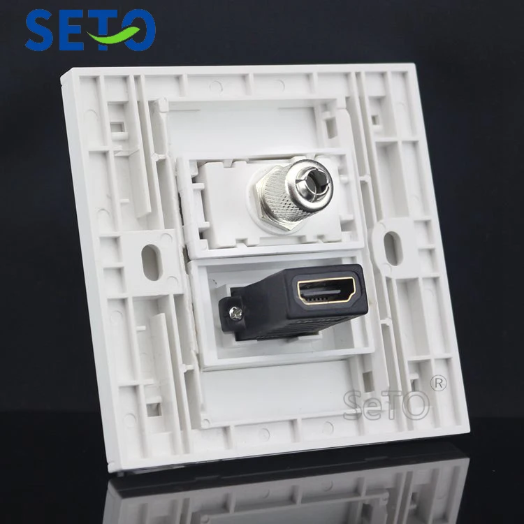 SeTo 86 Тип HDMI + ТВ Разъем Панель настенная пластина розетка Keystone Лицевая
