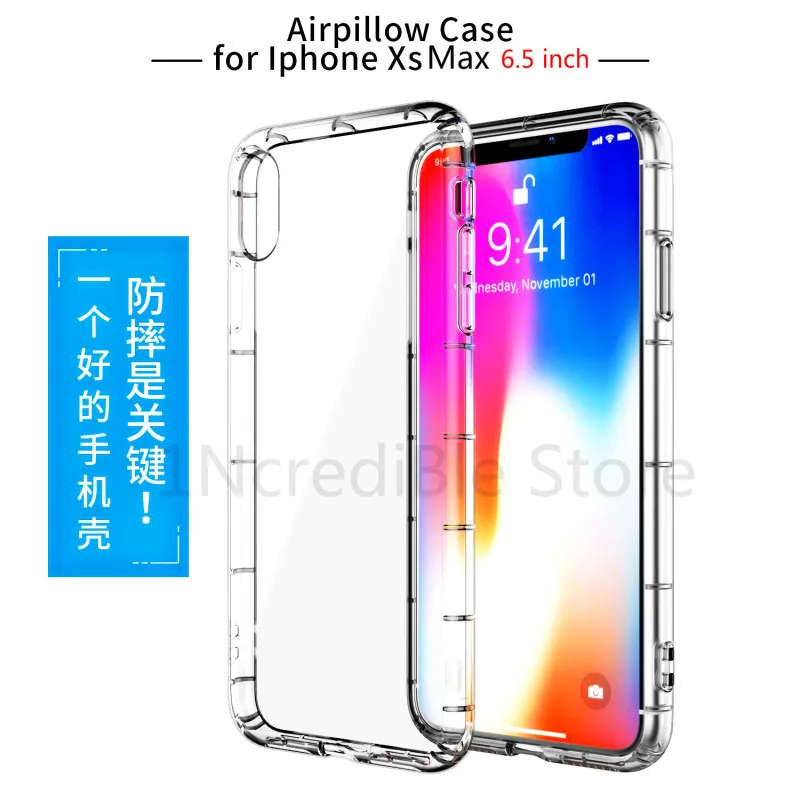 Противоударный Прозрачный мягкий силиконовый чехол для телефона IPhone X XS XR Max 8 7 6 6S