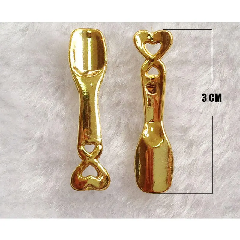 50 шт./лот Мини Золотая Милая ложка для украшения своими руками миниатюрная модель
