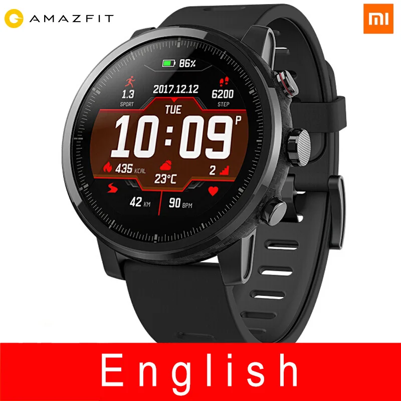 Xiaomi Huami Amazfit умные часы Stratos 2 Английская версия Pace 2 умные часы мужские с gps Xiaomi часы PPG пульсометр