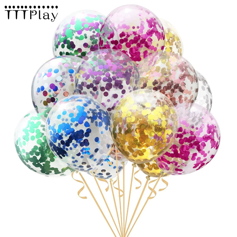 

Wedding Decoration 5pcs/lot Pink Silver Glitter Confetti Balloons Baby Shower Birthday Party Celebration Perfect Decor Supplies