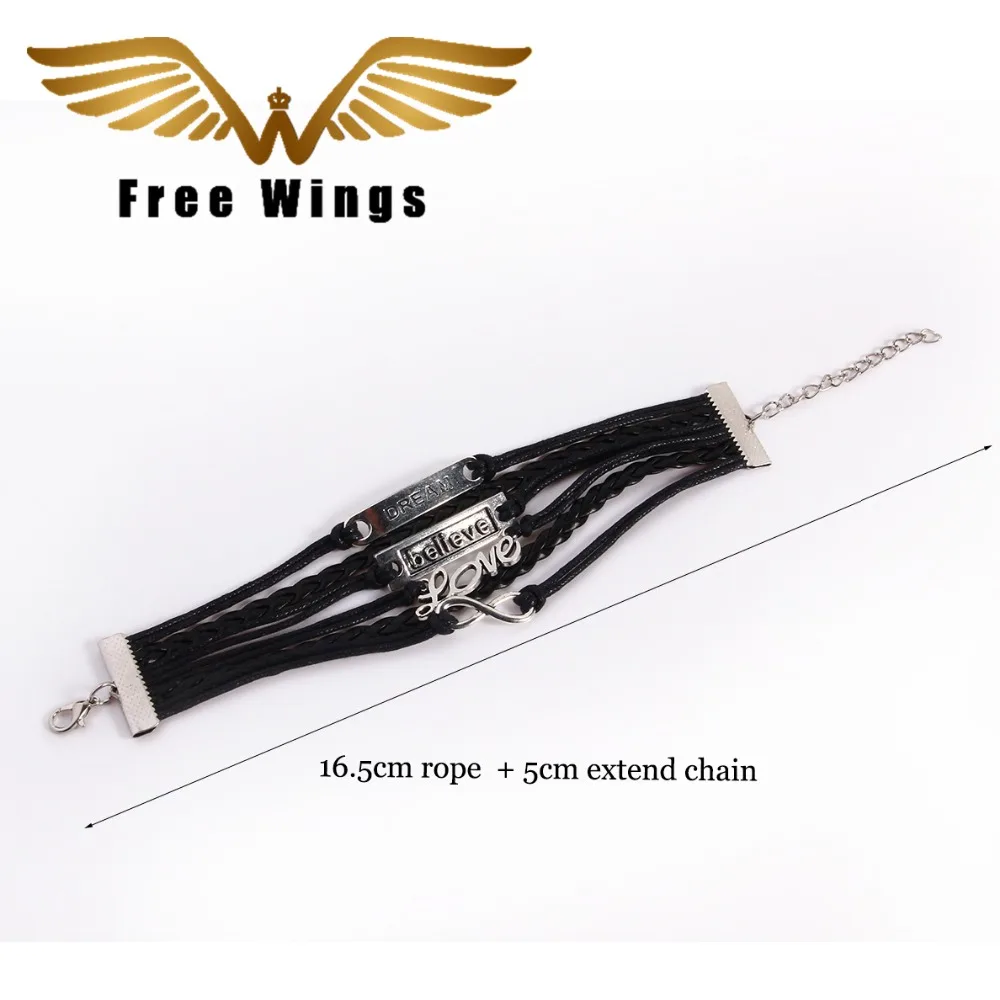 Мужской браслет бесконечной любви темно черного цвета кожаный Шарм богемные