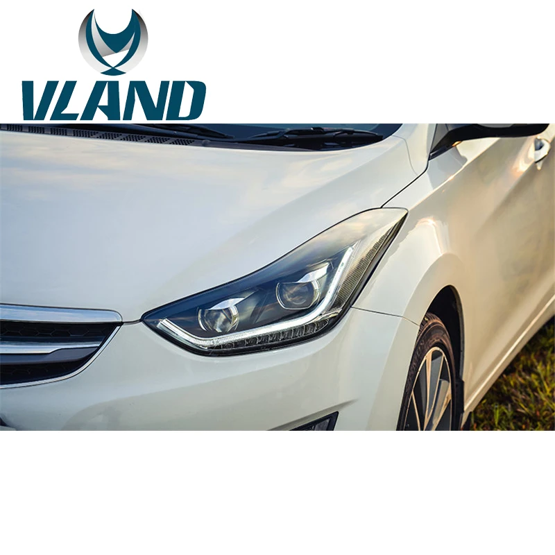 VLAND завод для автомобильных головных ламп Elantra светодиодный светильник с DRL 2011 2012