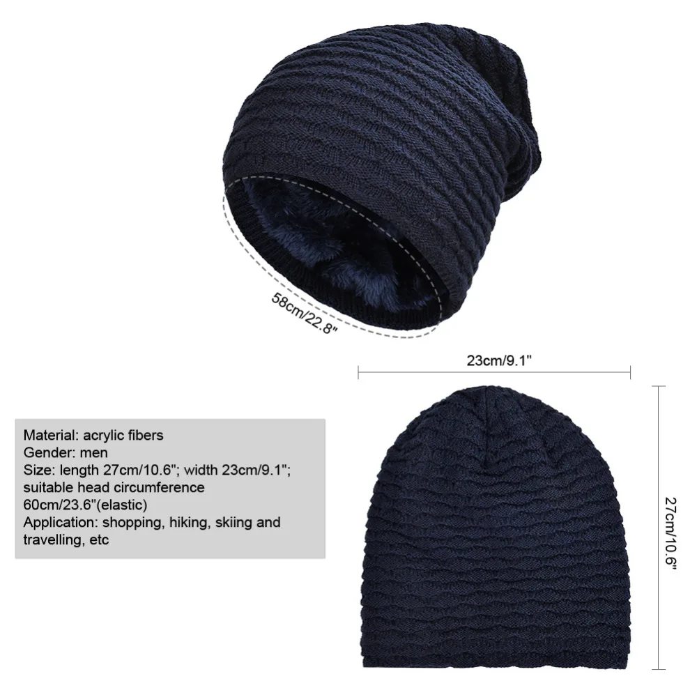 VBIGER Мужская и женская зимняя теплая вязаная шапка громоздкая Skullies Beanies Slouch