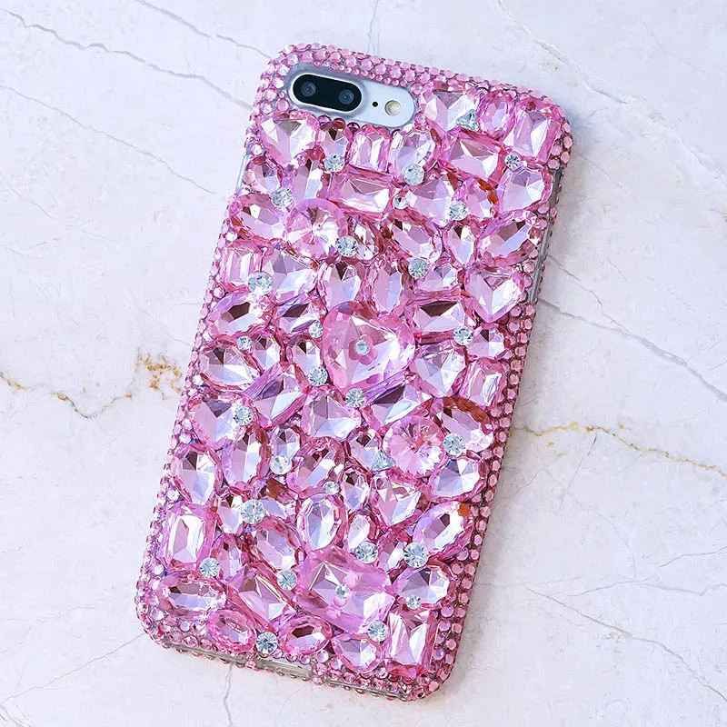 Роскошные 3D DIY Алмазные рубиновые шикарные чехлы для iPhone 11 Pro Max XS XR X 8 7 6 6s plus Samsung