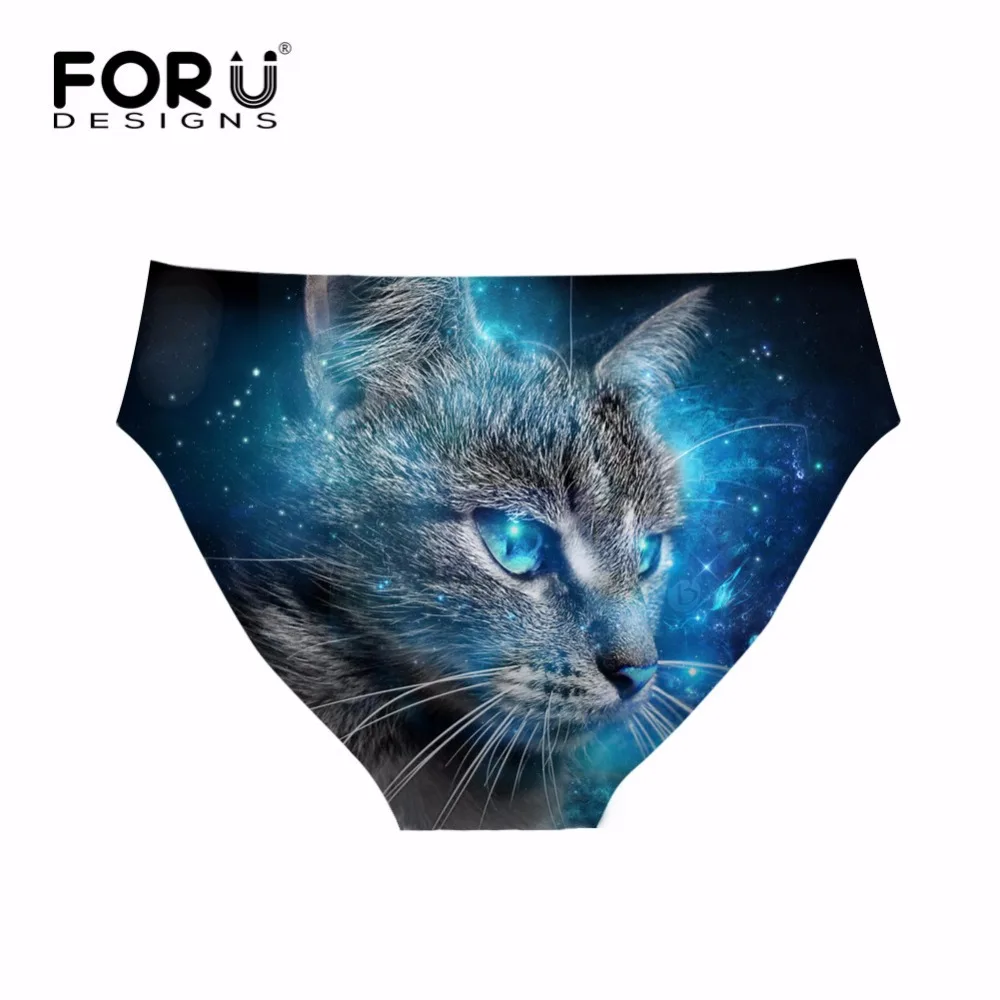FORUDESIGNS новинка Ragdoll с принтом кота женские Мягкие Бесшовные трусики женское