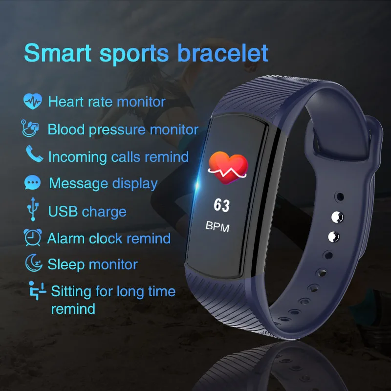 Смарт браслет на запястье 2019 монитор сердечного ритма фитнес трекер смарт IP67