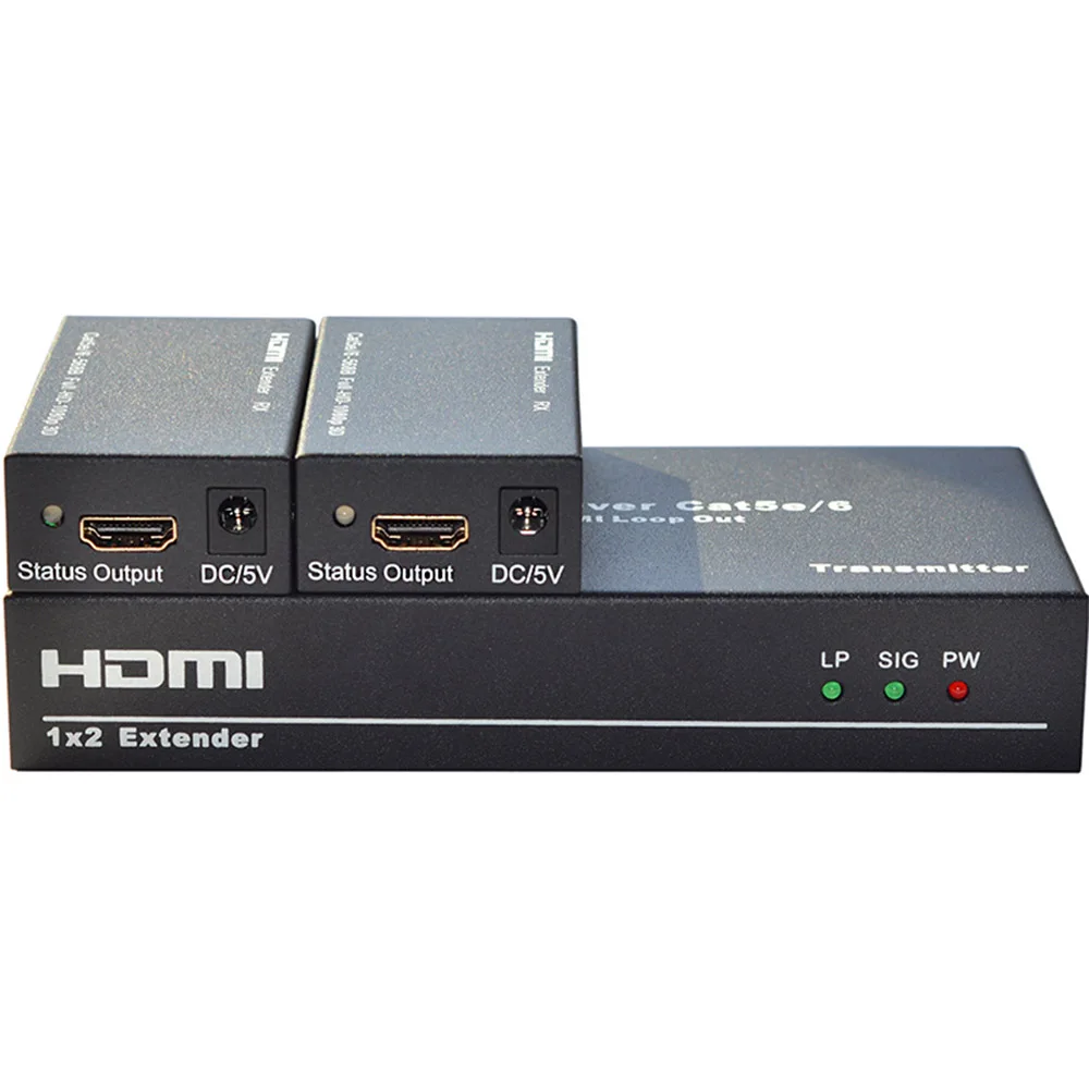 Unnlink HDMI удлинитель 60 м (1 шт.) 2 CAT5E/6 Разделитель с мультимедийным интерфейсом