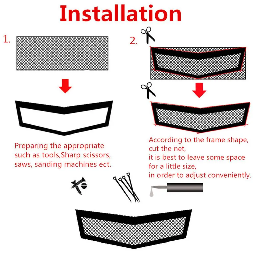 Новый стиль 2019 алюминиевая Автомобильная Черная решетка кузова сетка
