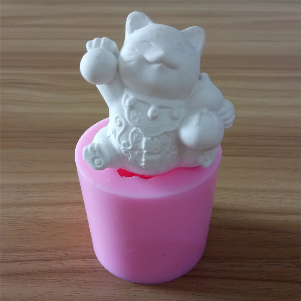 Силиконовая форма для мыла Fortune Cat формы свечей 3D поделок силиконовые прессформы |