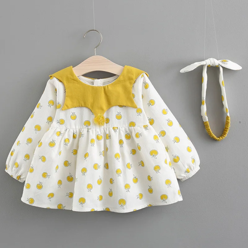 Платье для маленьких девочек Новинка 2019 года модная осенняя одежда малышей