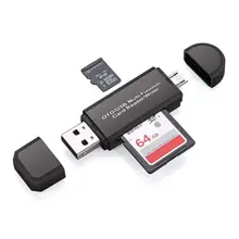 Портативный USB 2,0 High Speed кард-ридер для MicroSD, SD, tf-смартфона компьютера Windoes 8,7, Vista XP и т. д