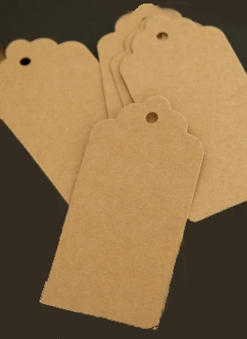 

10*5cm Antique Kraft Paper Gift Cards/Tags with Swirl Edges Wedding Party Favor Gift Decoration DIY Hang Tag