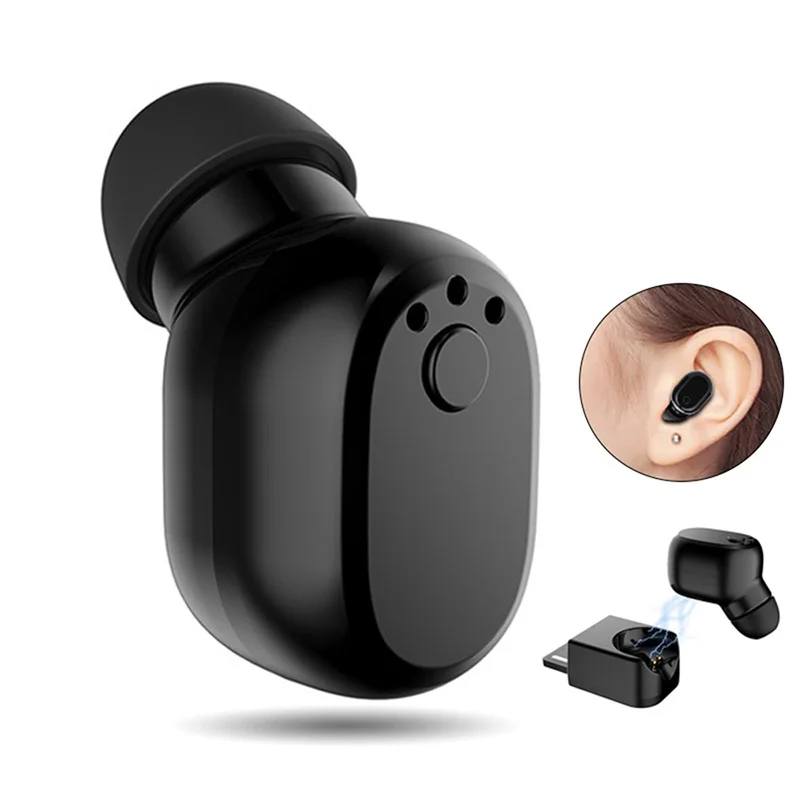 Мини невидимые наушники с USB зарядной док станцией беспроводная Bluetooth гарнитура