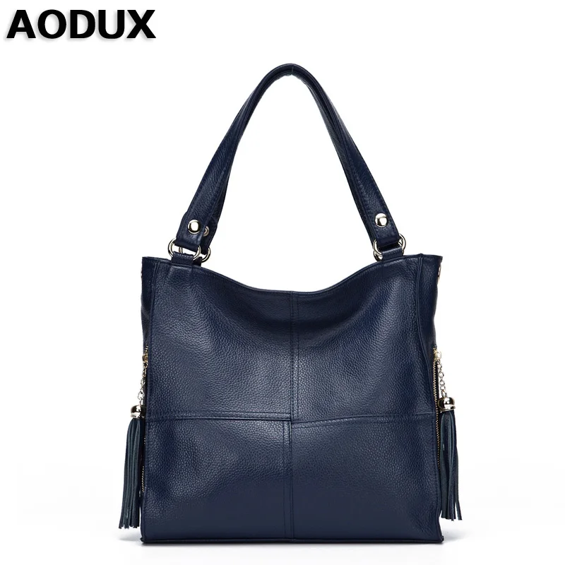 Сумка-тоут AODUX женская из натуральной кожи саквояж на плечо мессенджер 100% | Багаж