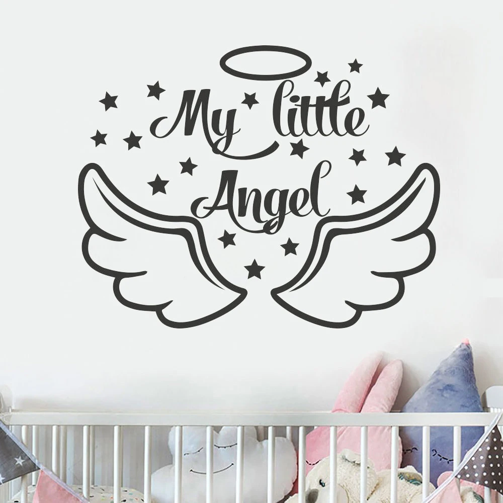 My Little Angel настенные наклейки для детей украшения душа крылья звезды виниловые на