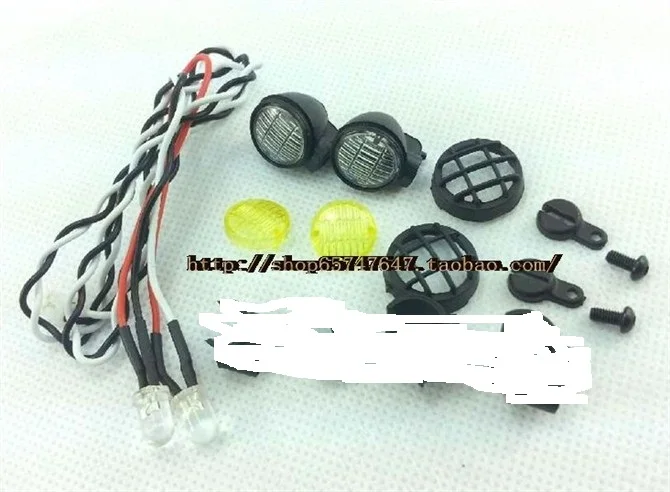 1/10 scale Rock Cralwer Truck LED Fog Round Lamp Light kits For SCX10 Tamiya RC8WD Axial Cross Capo 4x4 6x6 8x8 Tractor | Игрушки и