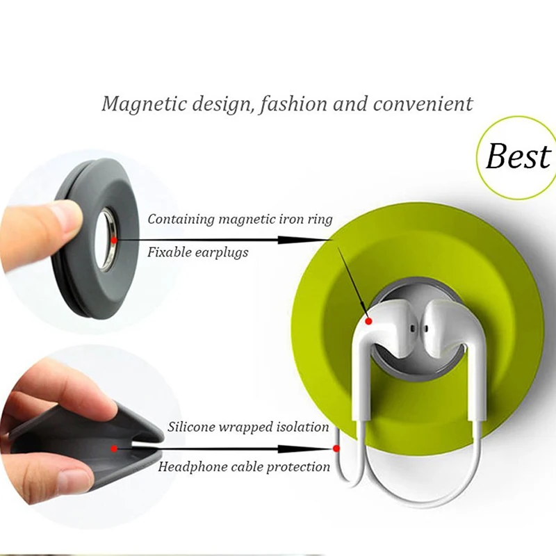 NITAW 1 шт. милый магнит в виде пончика силикагель наушники держатель для наушников