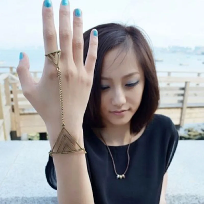 Женское кольцо чокер с золотым и серебряным покрытием|ring split|ring bracelet chainring to wrist |