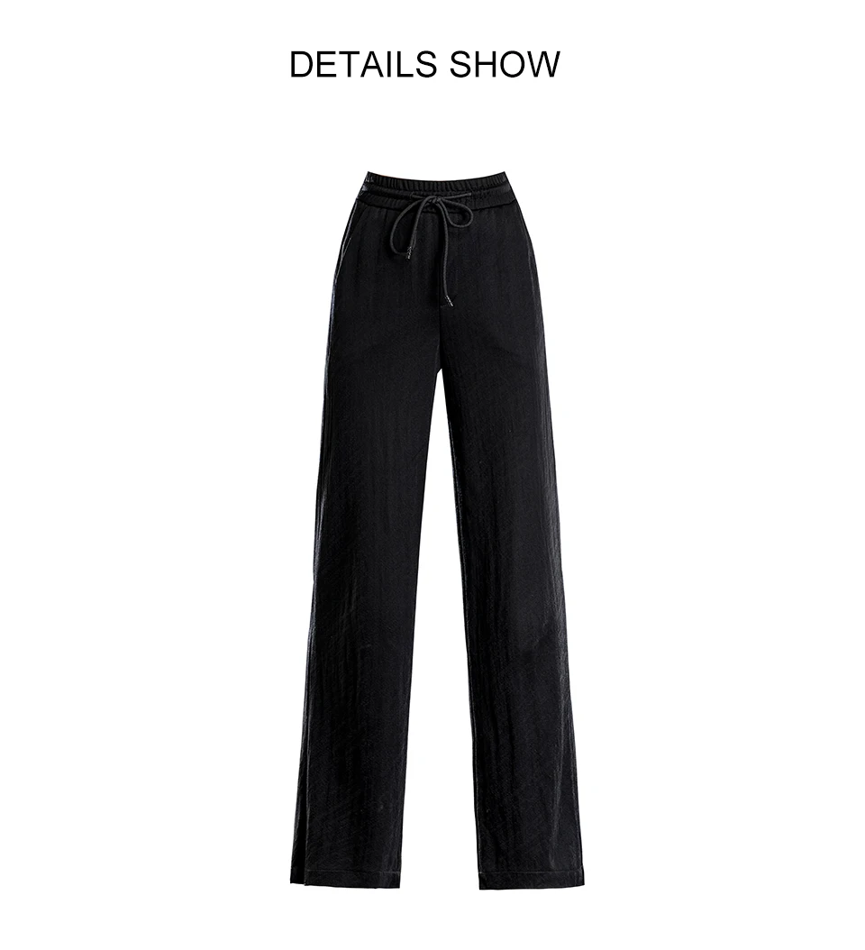 Shangege Summer Black Women Full Length Loose Straight Wide Leg Pants Elasticity High Waist Sashes Plust Size 4XL 5XL 6XL